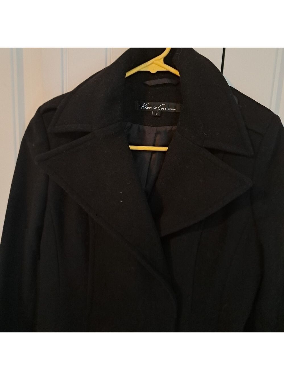 Ladies KENNETH COLE wool single breasted jacket peacoat navy blue coastal size 6 - Picture 4 of 12